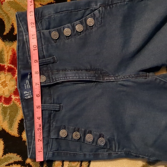 Gap Side Button High Rise Universal Legging Dark Wash 4/27 Short - Picture 7 of 13